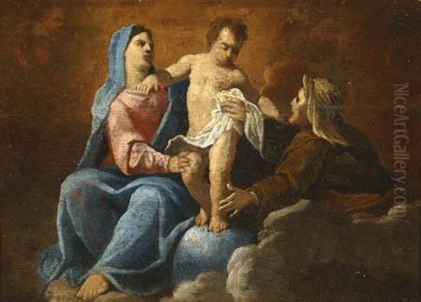 The Holy Family Oil Painting by Aubin Vouet