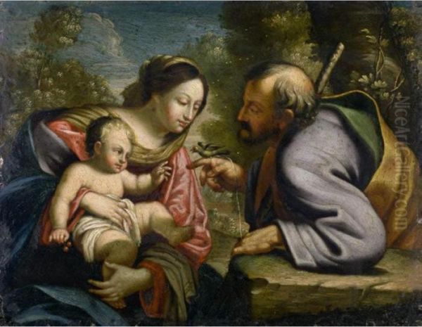 The Holy Family Oil Painting by Aubin Vouet