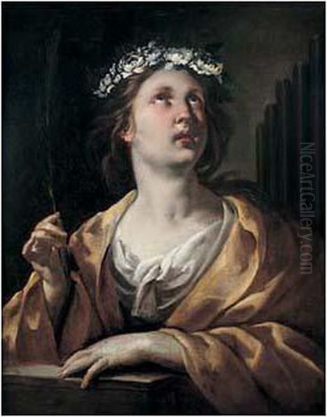 Sainte Cecile Oil Painting by Aubin Vouet