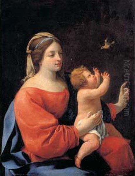 La Vierge A L'enfant Au Chardonneret Oil Painting by Aubin Vouet