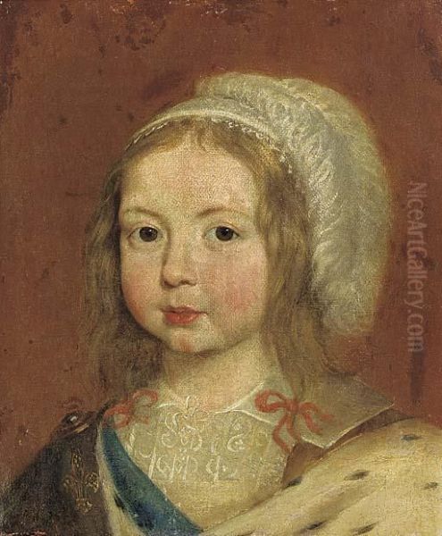 Portrait Of A Girl Oil Painting by Aubin Vouet