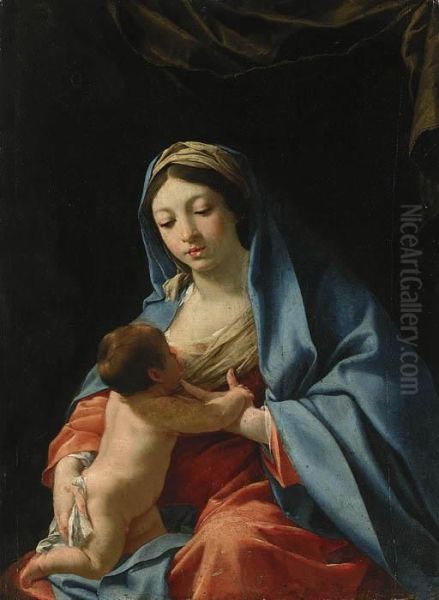 The Virgin And Child Oil Painting by Aubin Vouet