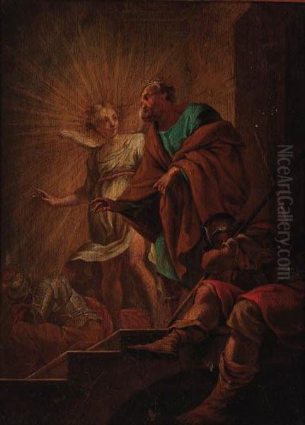 The Deliverance Of Saint Peter Oil Painting by Aubin Vouet