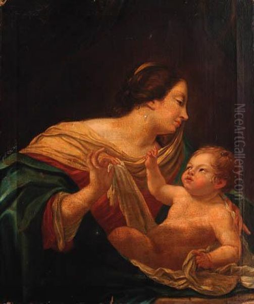 The Madonna And Child Oil Painting by Aubin Vouet