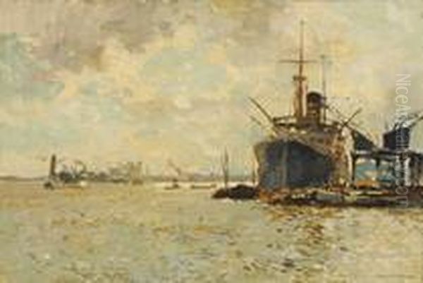 Hafenansicht Oil Painting by Cornelis Vreedenburgh