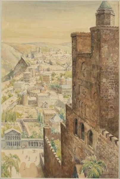 Jerusalem Landscape Oil Painting by Cornelis Vreedenburgh