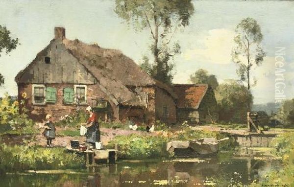 Laundry Day Oil Painting by Cornelis Vreedenburgh