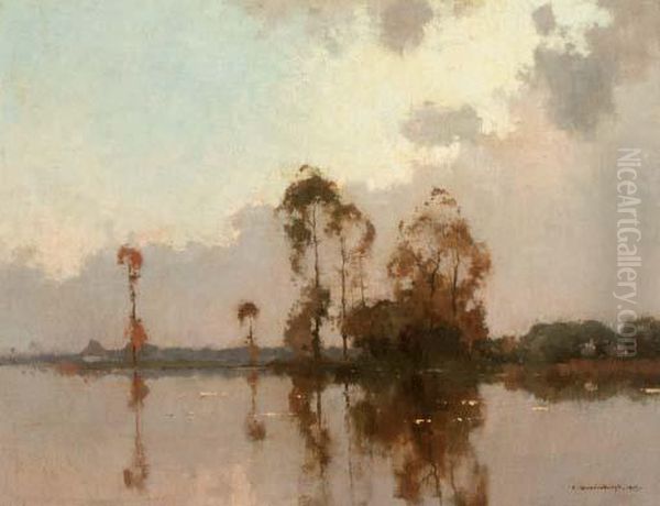 The Quiet Lake Oil Painting by Cornelis Vreedenburgh