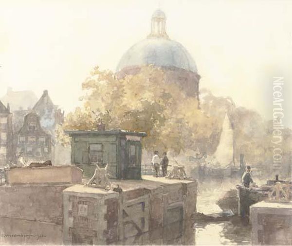 View Of The Singel With The Koepelkerk, Amsterdam by Cornelis Vreedenburgh