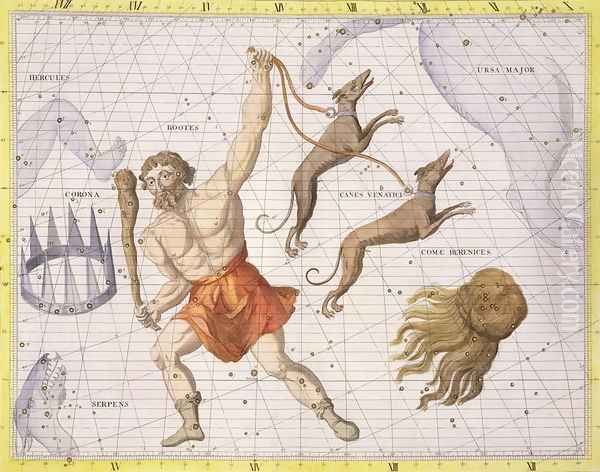 Constellation of Bootes, plate 20 from Atlas Coelestis, by John Flamsteed 1646-1710, published in 1729 Oil Painting by Sir James Thornhill