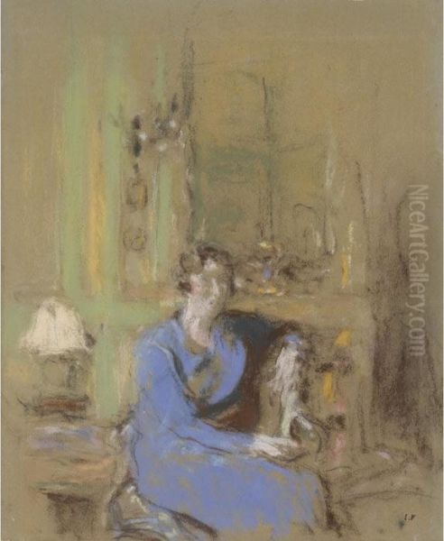 Madame Lucien Sauphar, Assise Dans Son Salon Oil Painting by Jean-Edouard Vuillard