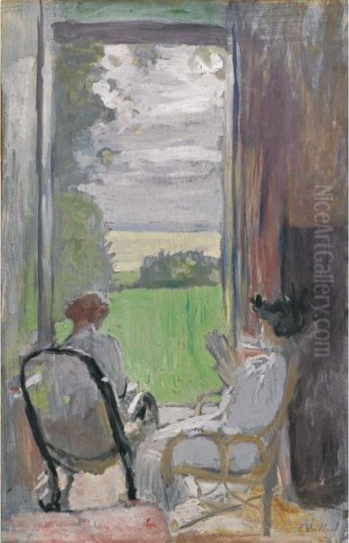 Lucy Hessel Et Jeanne Strauss Aux Etincelles Oil Painting by Jean-Edouard Vuillard