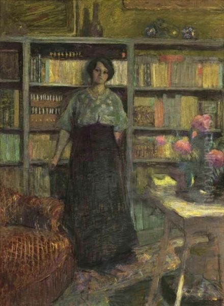 Portrait De Mademoiselle Jacqueline Fontaine, Etude Oil Painting by Jean-Edouard Vuillard