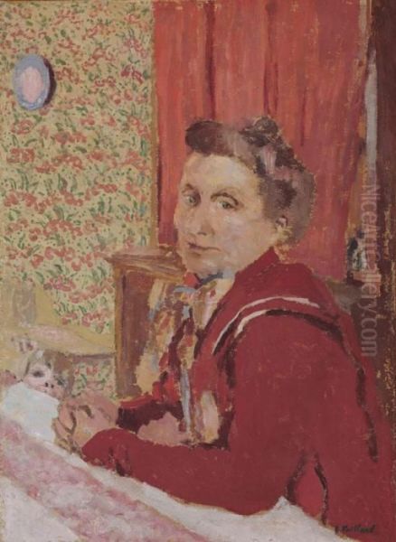 Madame Roussel En Peignoir Brun Rouge Oil Painting by Jean-Edouard Vuillard