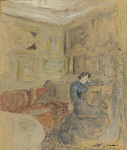 Madame Hessel Dans Son Petit Salon Oil Painting by Jean-Edouard Vuillard