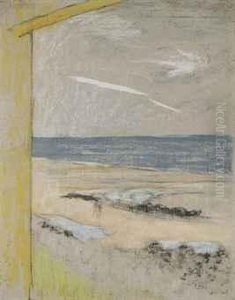 La Plage Vue De La Cabine Oil Painting by Jean-Edouard Vuillard