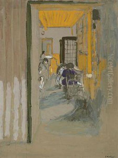 La Salle D'etude Aux Pavillons Oil Painting by Jean-Edouard Vuillard