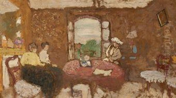 Lucy Hessel En Visite A Cricqueboeuf Oil Painting by Jean-Edouard Vuillard