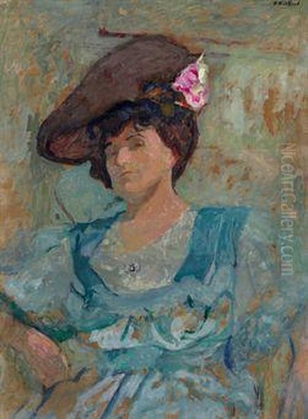 Portrait De Lucy Hessel Au Chapeau Mousquetaire Oil Painting by Jean-Edouard Vuillard