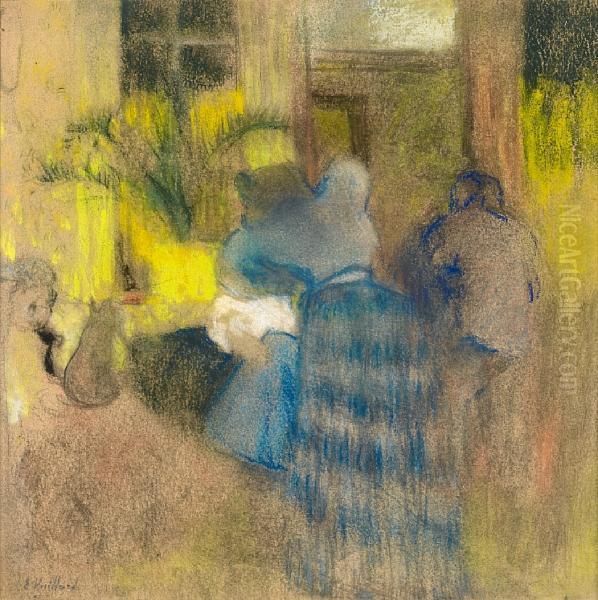 Interieur Jaune Et Bleu Oil Painting by Jean-Edouard Vuillard