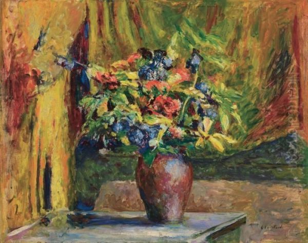 Pieds-d'alouette Et Geraniums Oil Painting by Jean-Edouard Vuillard