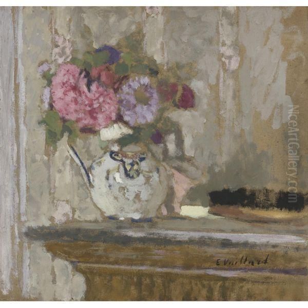 Anemones In A Jug Oil Painting by Jean-Edouard Vuillard