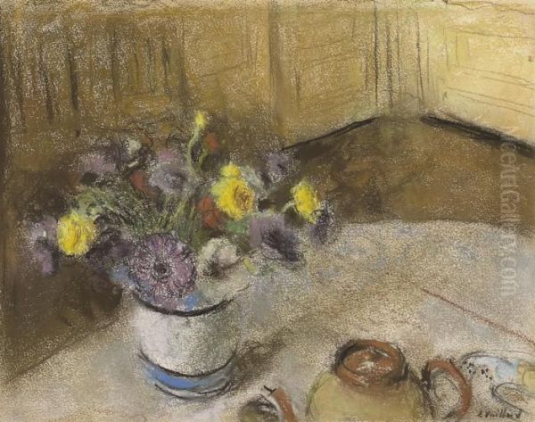 Fleurs Oil Painting by Jean-Edouard Vuillard