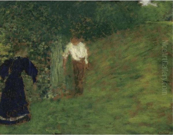 Homme Et Femme Pres D'un Arbre Oil Painting by Jean-Edouard Vuillard