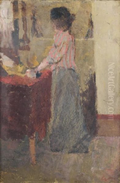 Femme Devant La Coiffeuse Oil Painting by Jean-Edouard Vuillard