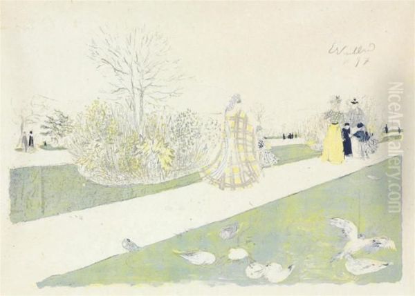 Le Jardin Des Tuileries Oil Painting by Jean-Edouard Vuillard