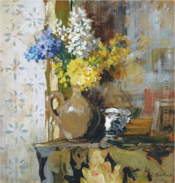 Vase De Fleurs Printanieres Oil Painting by Jean-Edouard Vuillard