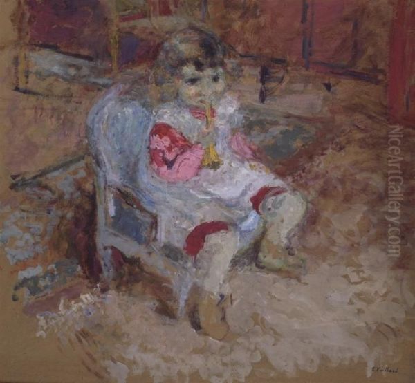 Enfant A La Trompette Oil Painting by Jean-Edouard Vuillard