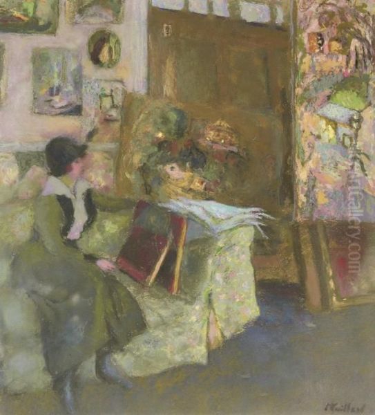 Le Modele Au Divan Vert Oil Painting by Jean-Edouard Vuillard