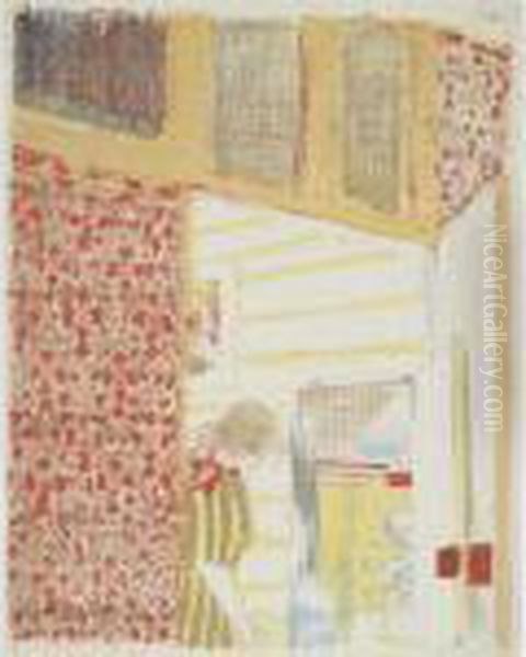 Interior Aux Tentures Roses Iii Oil Painting by Jean-Edouard Vuillard