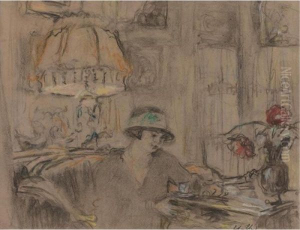 Fridette Faton A Table Oil Painting by Jean-Edouard Vuillard