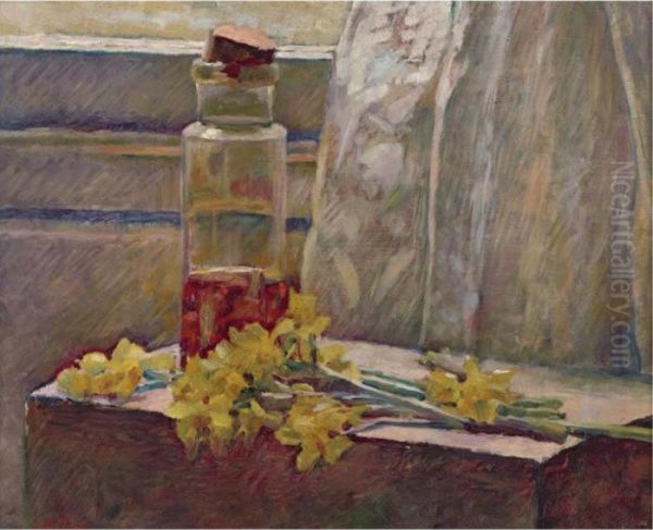 Jonquilles Et Bocal Oil Painting by Jean-Edouard Vuillard