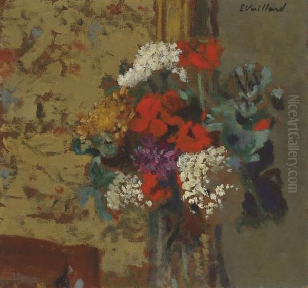 Geraniums Et Boules-de-neige Oil Painting by Jean-Edouard Vuillard