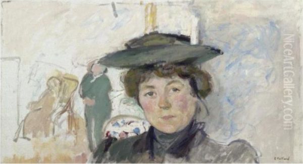 Portrait De Femme Dans L'atelier Oil Painting by Jean-Edouard Vuillard