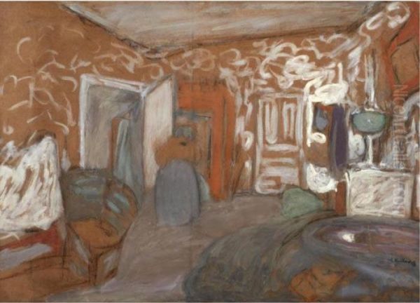 Interieur Blanc Et Orange Oil Painting by Jean-Edouard Vuillard