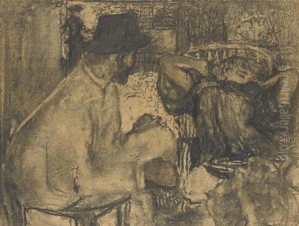 L'heure Du The Oil Painting by Jean-Edouard Vuillard