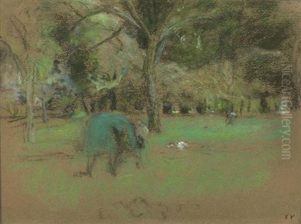 Meadow In Les Clayes. Circa 1932-38. Oil Painting by Jean-Edouard Vuillard