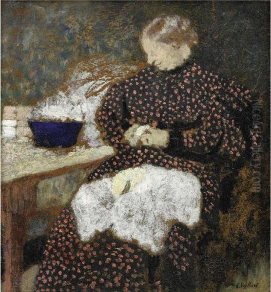 Madame Vuillard Epluchant Des Legumes Oil Painting by Jean-Edouard Vuillard