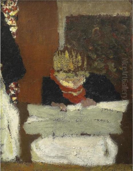 Jeune Femme Cousant Oil Painting by Jean-Edouard Vuillard