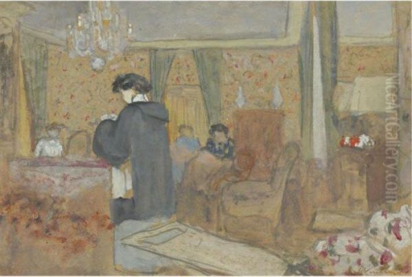 Femmes Dans Le Salon A La Terrasse A Vasouy Oil Painting by Jean-Edouard Vuillard