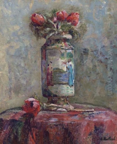 Anemones Dans Un Vase Chinois Oil Painting by Jean-Edouard Vuillard