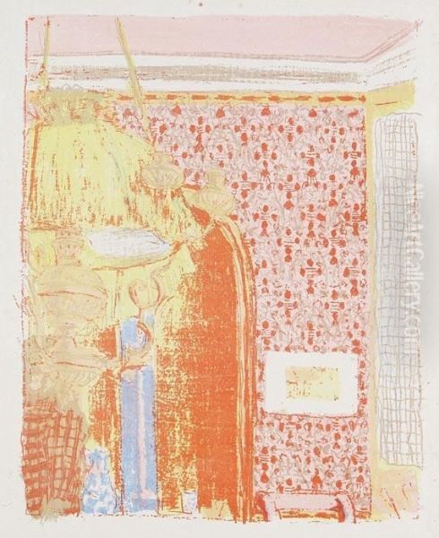 Interieur Aux Tentures Roses Ii Oil Painting by Jean-Edouard Vuillard