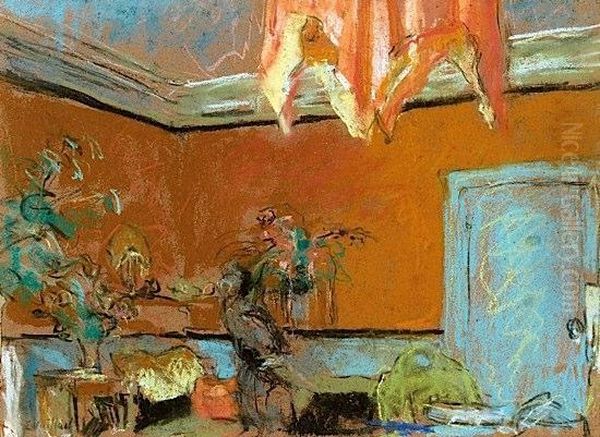 Le Petit Salon Au Clos Cezanne, Circa 1921 - 1925 Oil Painting by Jean-Edouard Vuillard