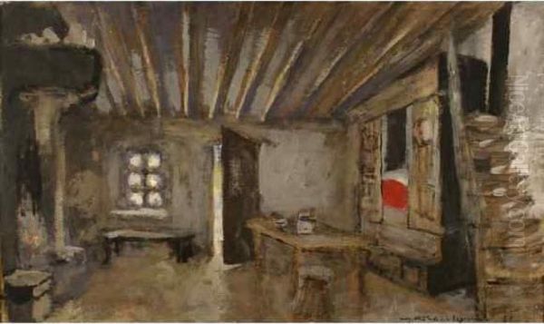 Interieur D'auberge Au Drap Rouge. Oil Painting by Jean-Edouard Vuillard