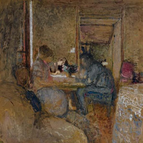 La Partie De Dames A Amfreville Oil Painting by Jean-Edouard Vuillard