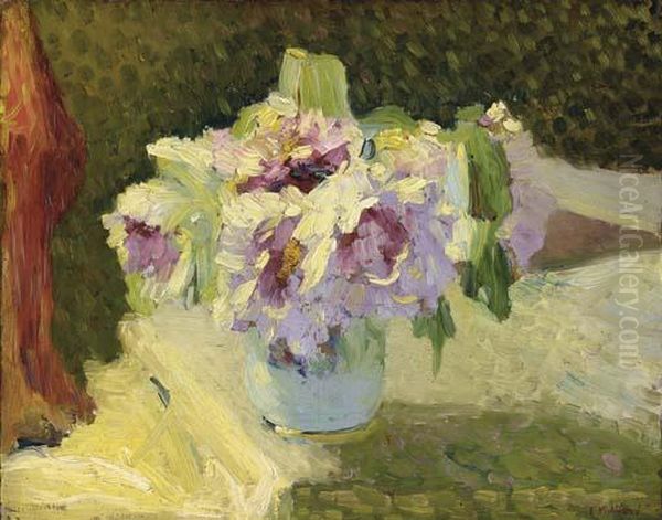 Vase De Fleurs Oil Painting by Jean-Edouard Vuillard